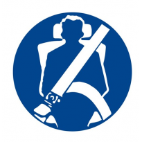 Použi ochranné pásy!  samolepka