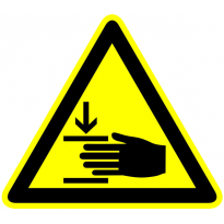 Pozor, nebezpečenstvo poranenia ruky!  samolepka/plast