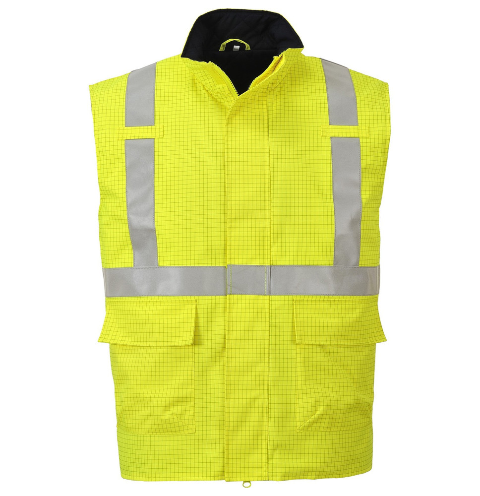 Nehorľavá antistatická vesta Bizflame Hi-Vis S776
