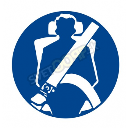 Použi ochranné pásy! samolepka