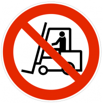 Zákaz vjazdu vysokozdvižným vozíkom! samolepka/plast