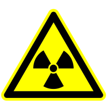 Pozor žiarenie!  samolepka/plast