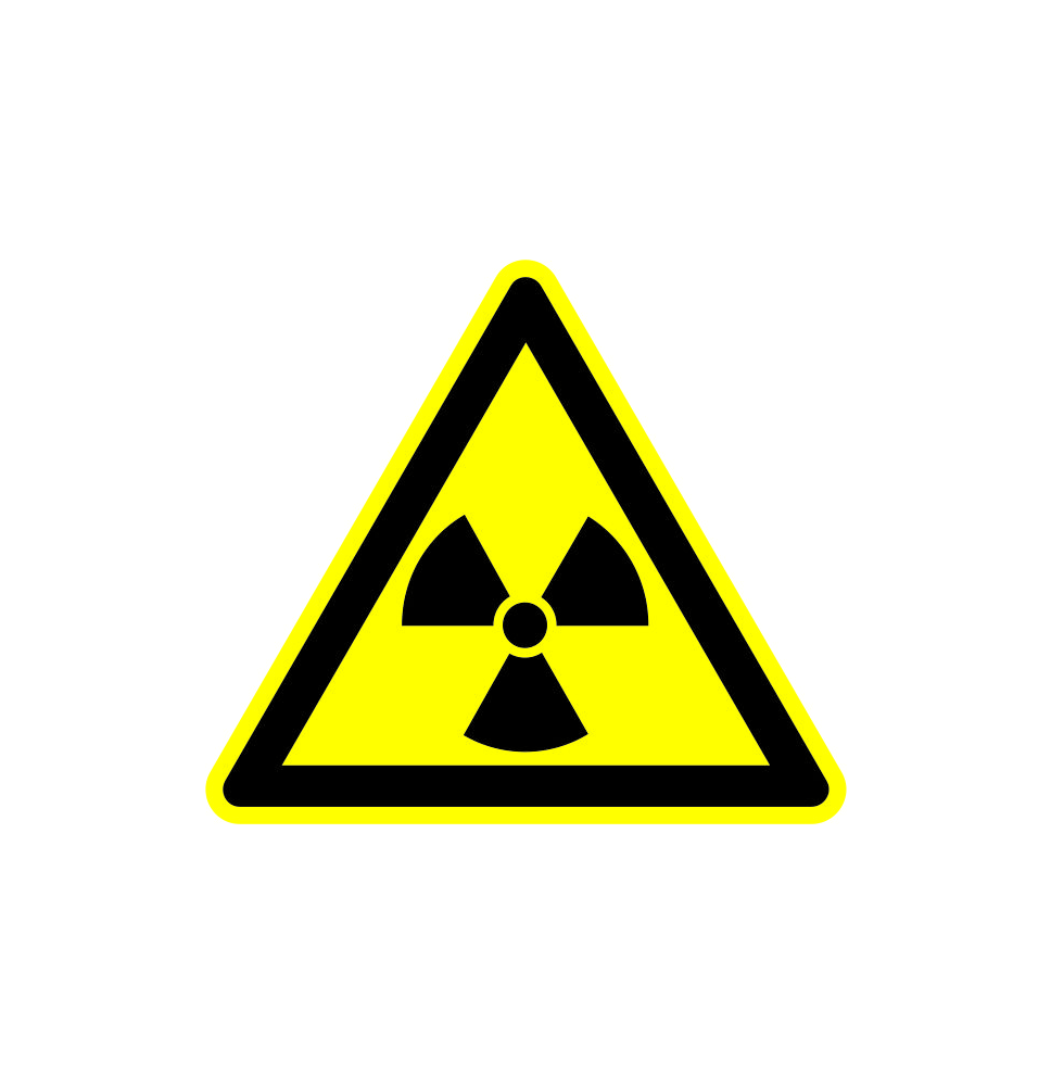 Pozor žiarenie!  samolepka/plast