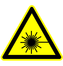 Pozor laserové žiarenie!  samolepka/plast