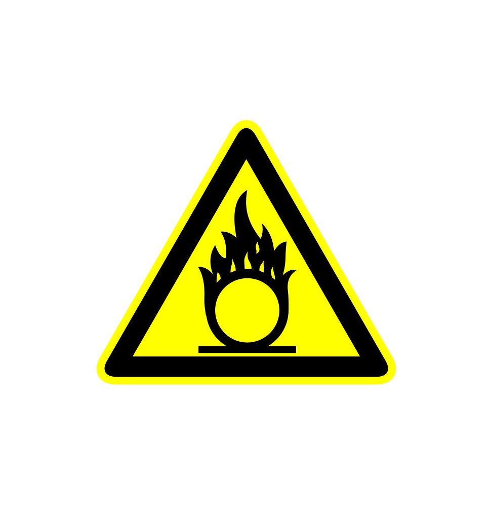 Pozor horľavé materiály!  samolepka/plast