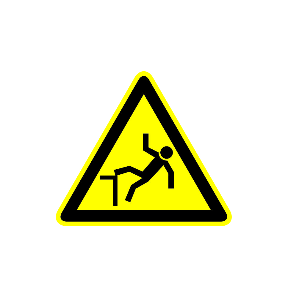 Pozor nebezpečenstvo pádu!  samolepka/plast