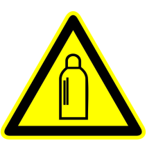 Pozor tlakové nádoby!  samolepka/plast