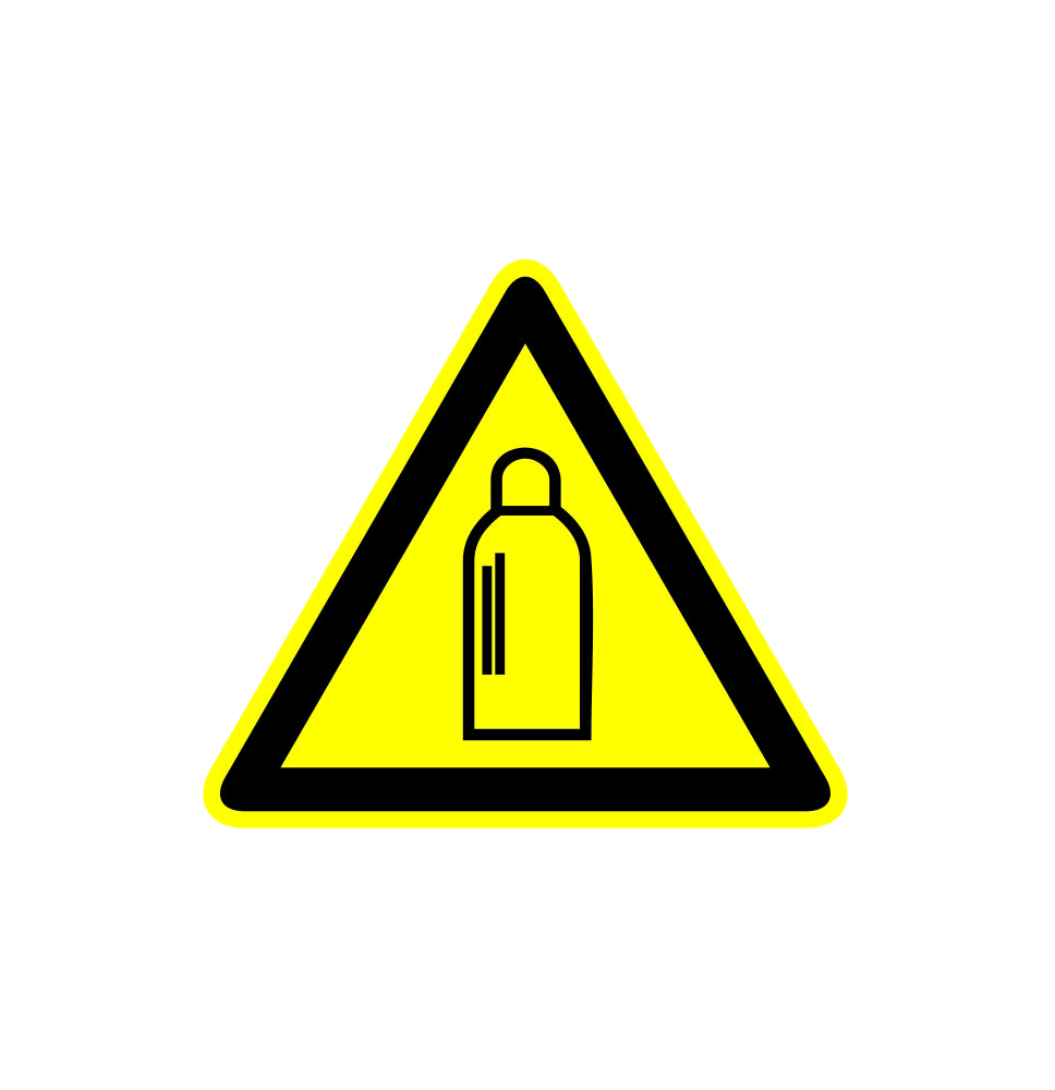 Pozor tlakové nádoby!  samolepka/plast