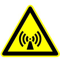 Pozor elektromagnetické žiarenie!  samolepka/plast