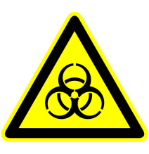 Pozor biologické ohrozenie!  samolepka/plast