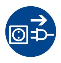 Pred otvorením vytiahni zo zásuvky!  samolepka/plast