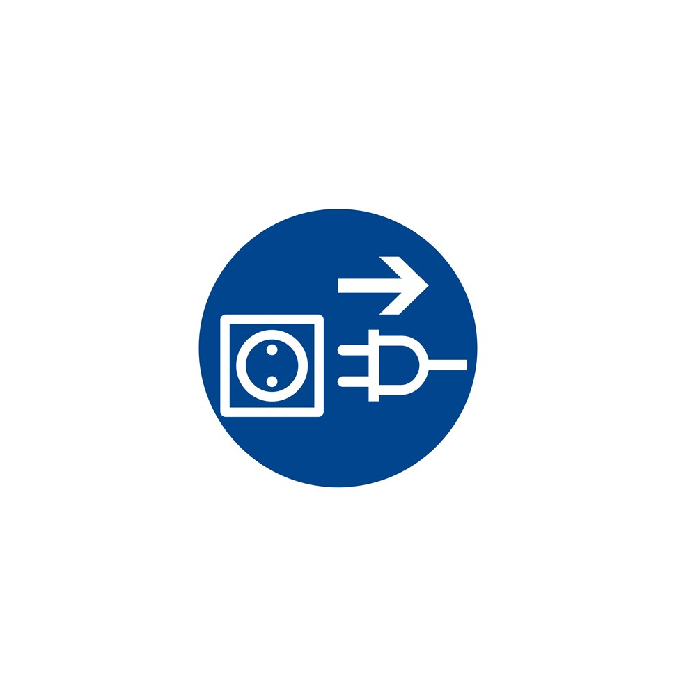 Pred otvorením vytiahni zo zásuvky!  samolepka/plast