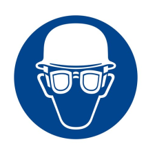 Použi okuliare a prilbu!  samolepka/plast