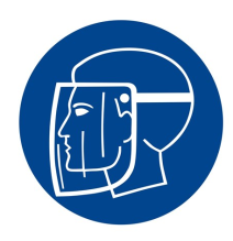 Použi ochranný štíty!  samolepka/plast