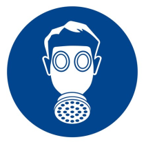  Používaj vhodnú ochrannú masku! samolepka/plast