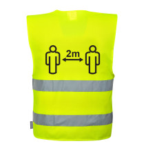 Hi-Vis vesta SOCIÁLNY ODSTUP 2m oranžová