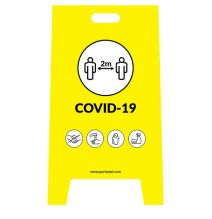  Covid - Výstražná značka na ráme Žltá 