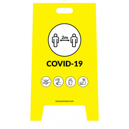  Covid - Výstražná značka na ráme Žltá 