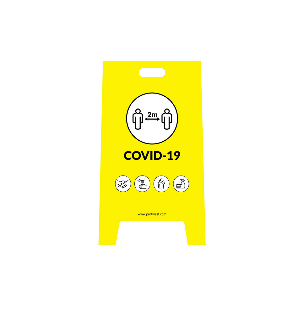  Covid - Výstražná značka na ráme Žltá 