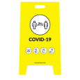  Covid - Výstražná značka na ráme Žltá 