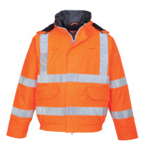 Nehorľavá antistatická vetrovka Bizflame Rain Hi-Vis