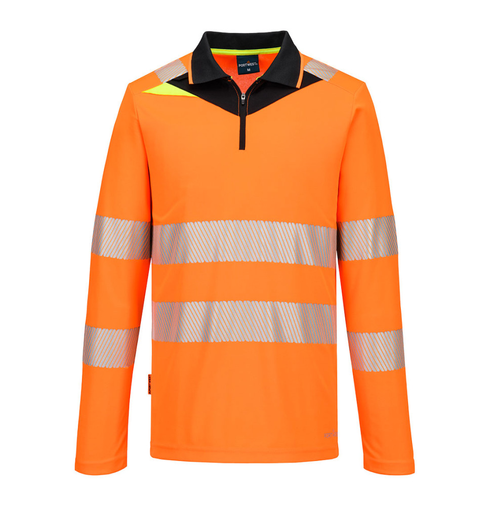 DX4 Hi-Vis Polokošeľa so zipsom L/S