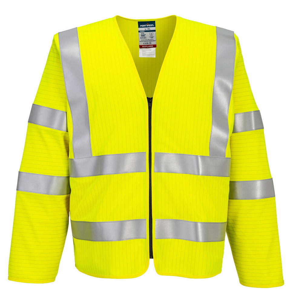 Bizflame Hi-Vis FR vesta s dlhým rukávom na zips