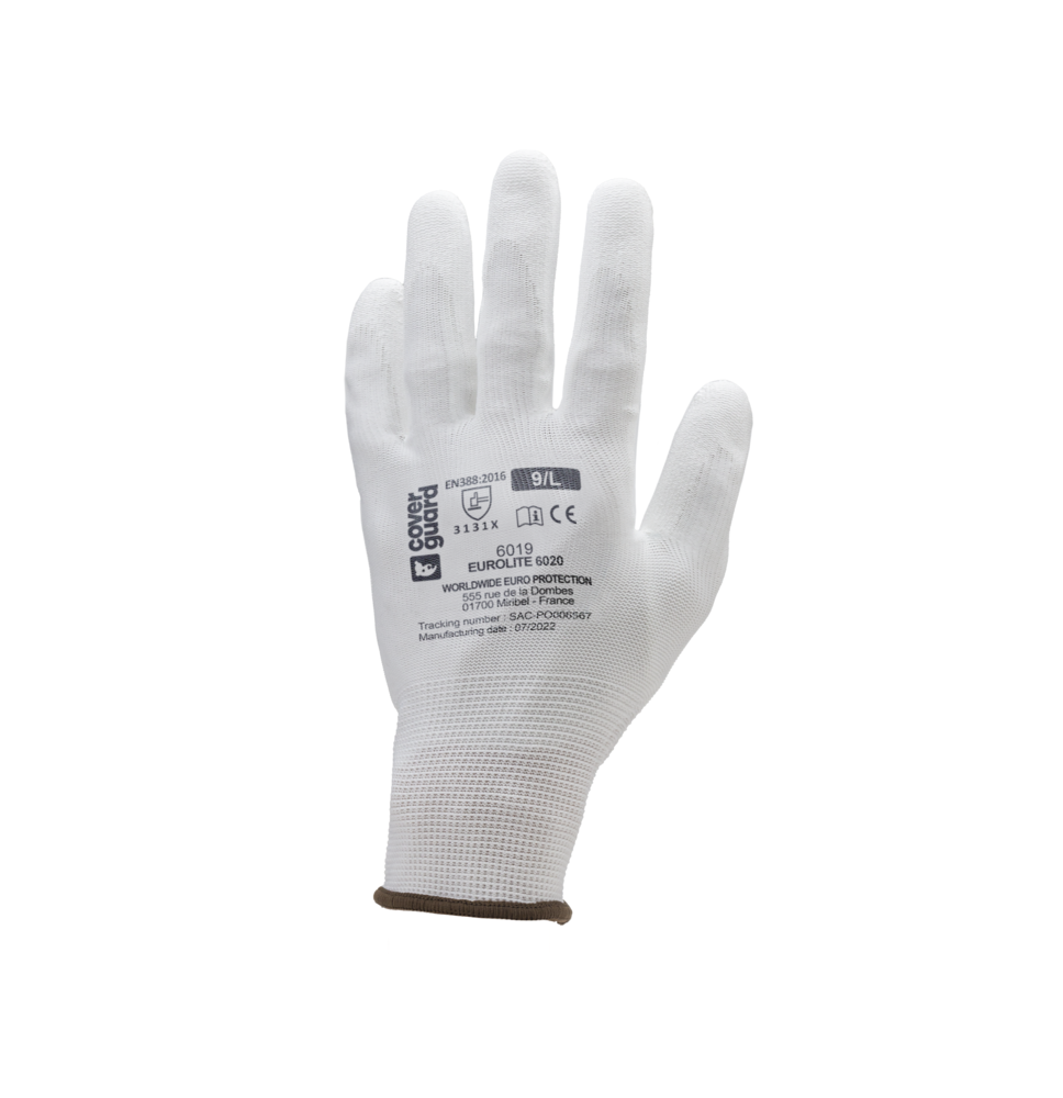oopp, svetoopp, suché prostredie, úchop, pracovné rukavice, ochrana rúk, odolné, biele, Coverguard, Bojnice, Prievidza